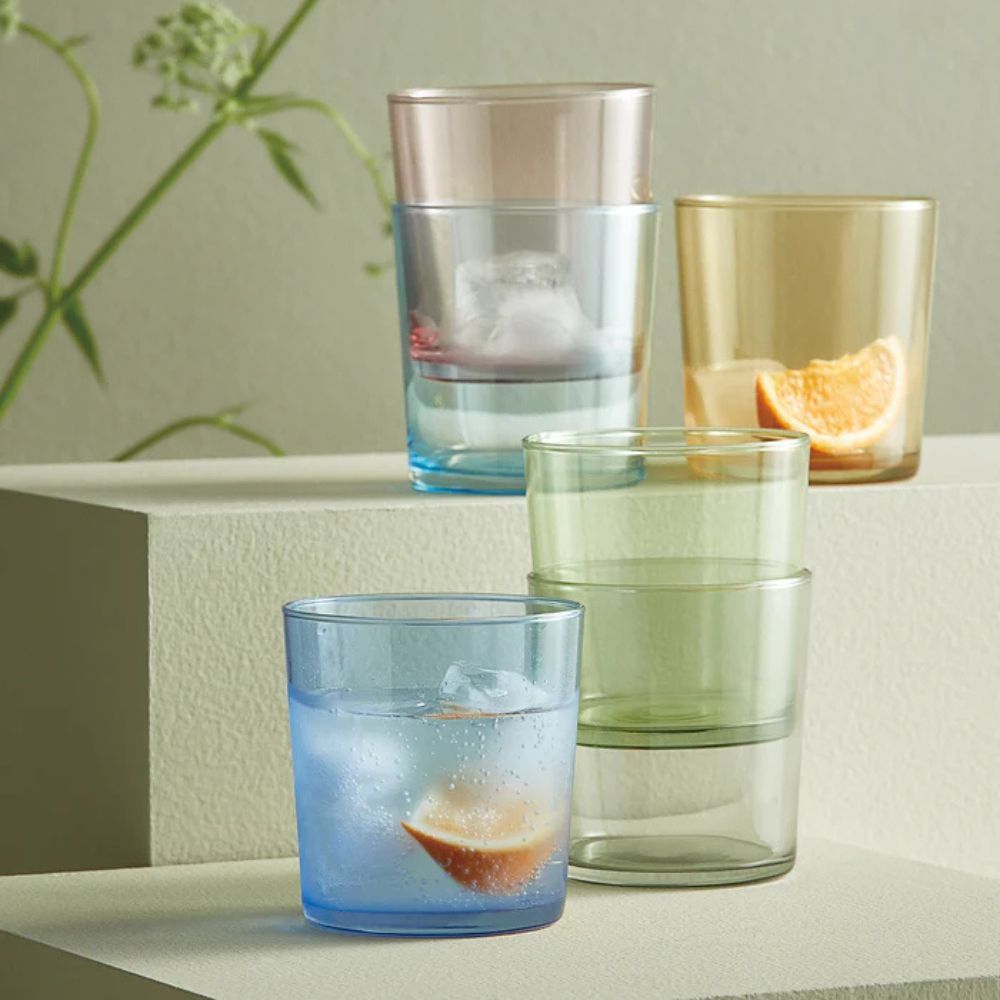 Aida - Cafévattenglas flerfärgade 6 delar 34,5 cl