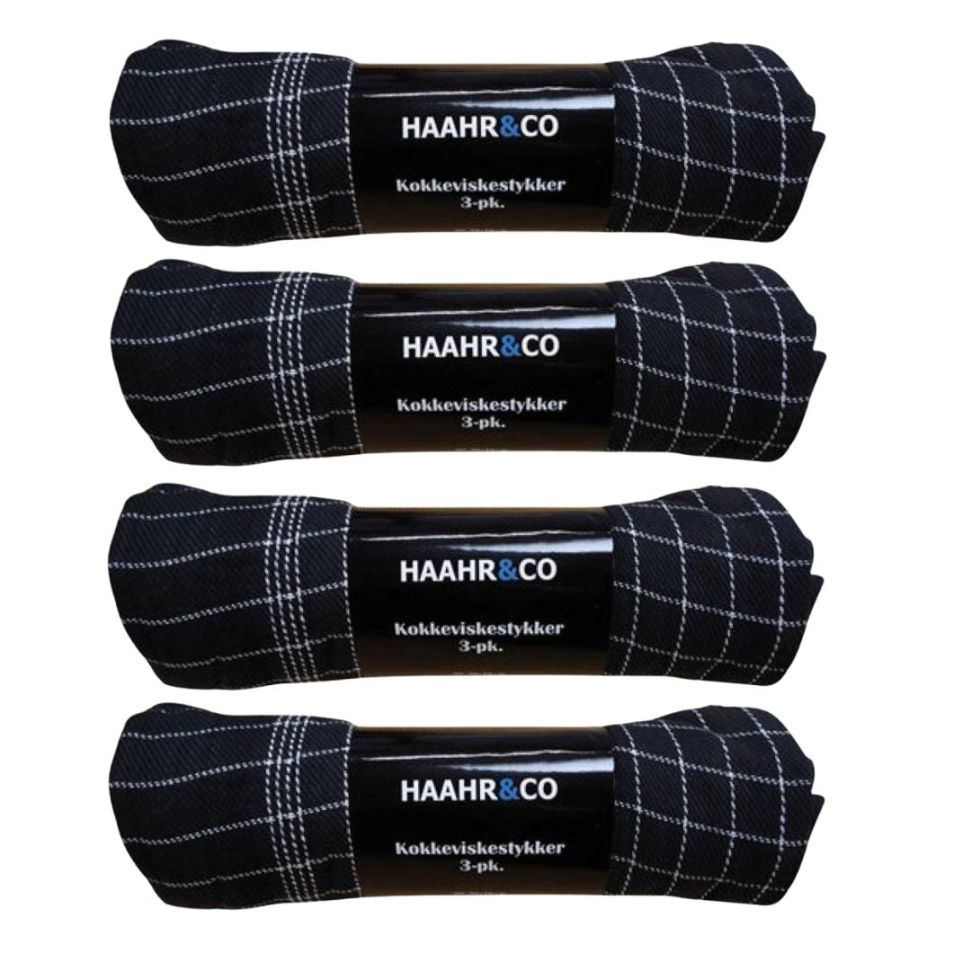 Haahr &amp; Co - Kockvispar 12-pack - Svarta