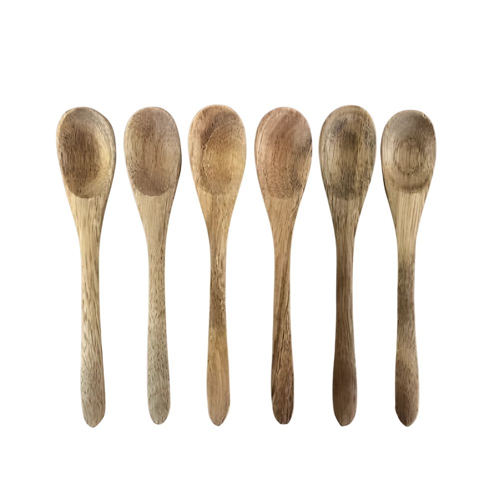 Skedar i akaciaträ 14 cm - 6 st.