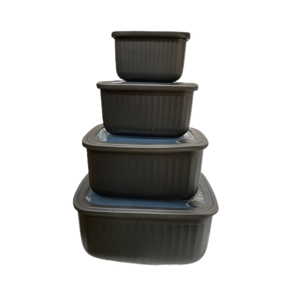 Conzept - Förvaringslåda 8 delar rektangulär svart