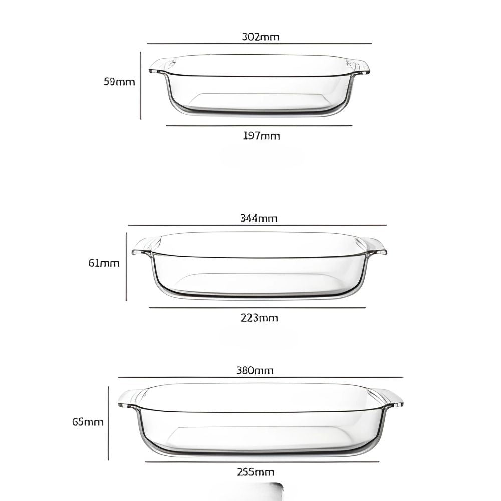 Conzept - Ugnssäker glasform, set med 3 delar.