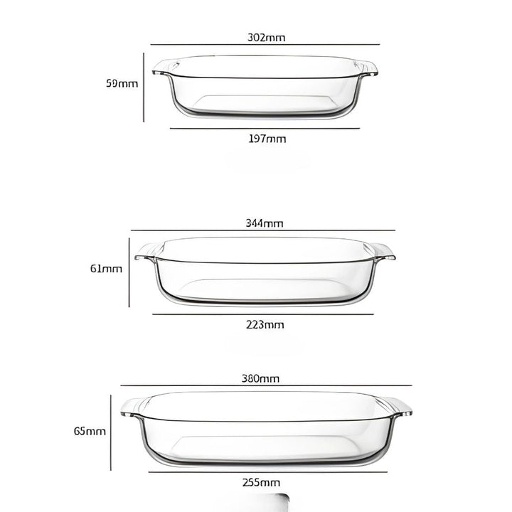Conzept - Ugnssäker glasform, set med 3 delar.