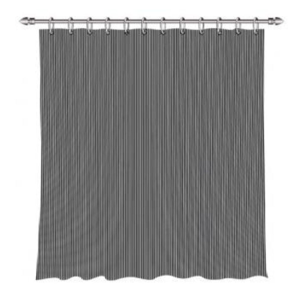 Duschdraperi inkl. ringar 180x200 cm randig svart