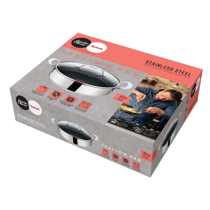 Tefal - Jamie Oliver Essential SS sautépanna 25 cm 3,2 L med lock