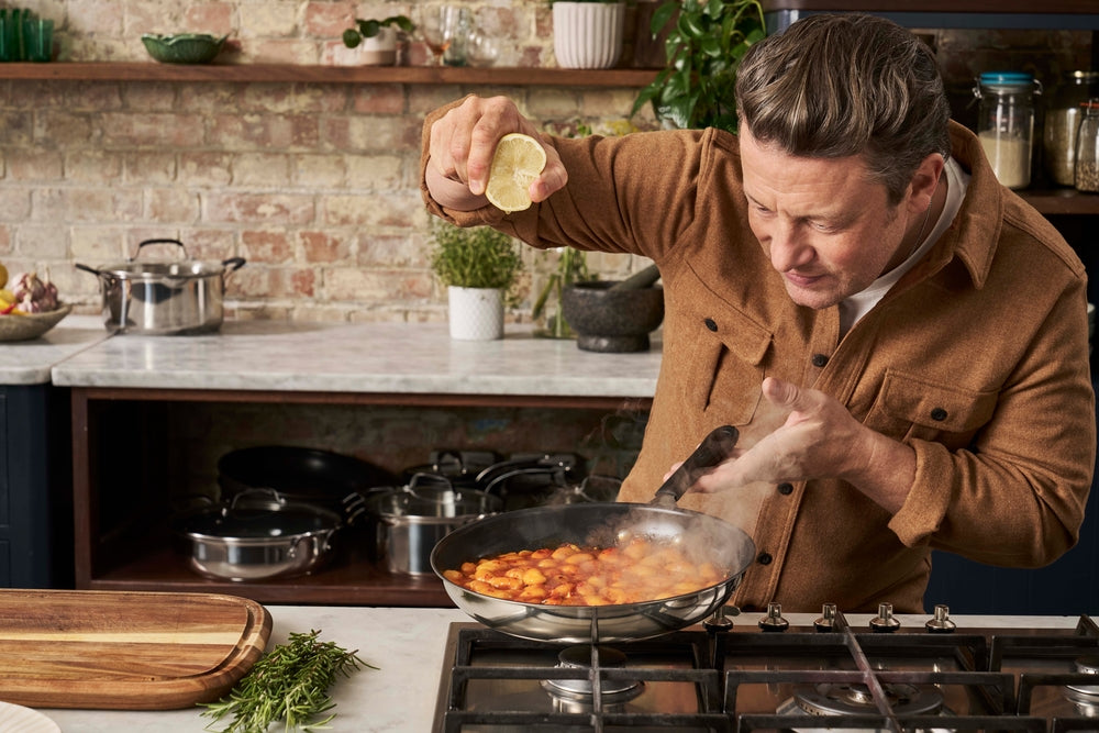 Jamie Oliver Quick &amp; Easy Stekpanna i rostfritt stål, keramisk, 24 cm