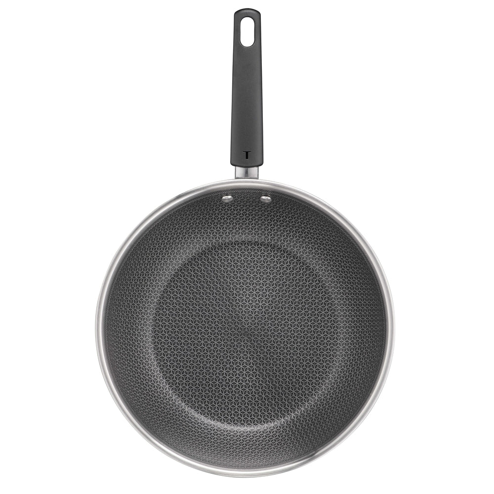 Tefal Emotion Plus Power SS Tri-Ply mesh PFTE wokpande 28 cm med låg
