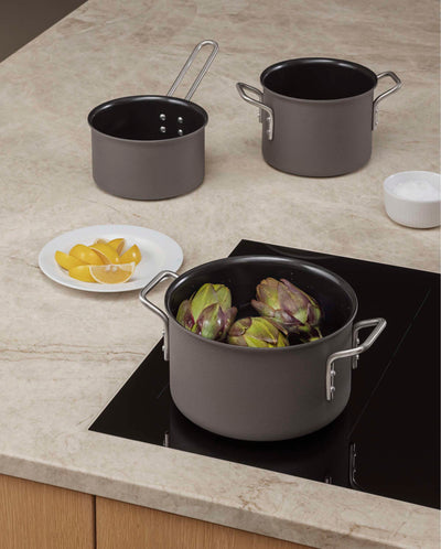 Eva Trio - Grey Line kastrull 1,8 liter - Rostfritt stål - Slip-Let® beläggning