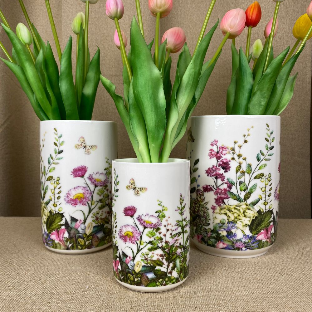 Vas i porslin - Flora - Liten