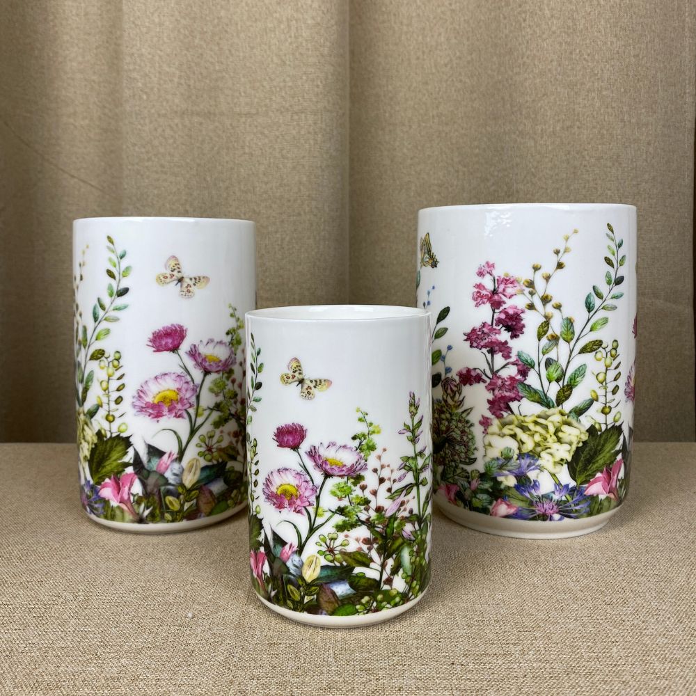 Vas i porslin - Flora - Liten