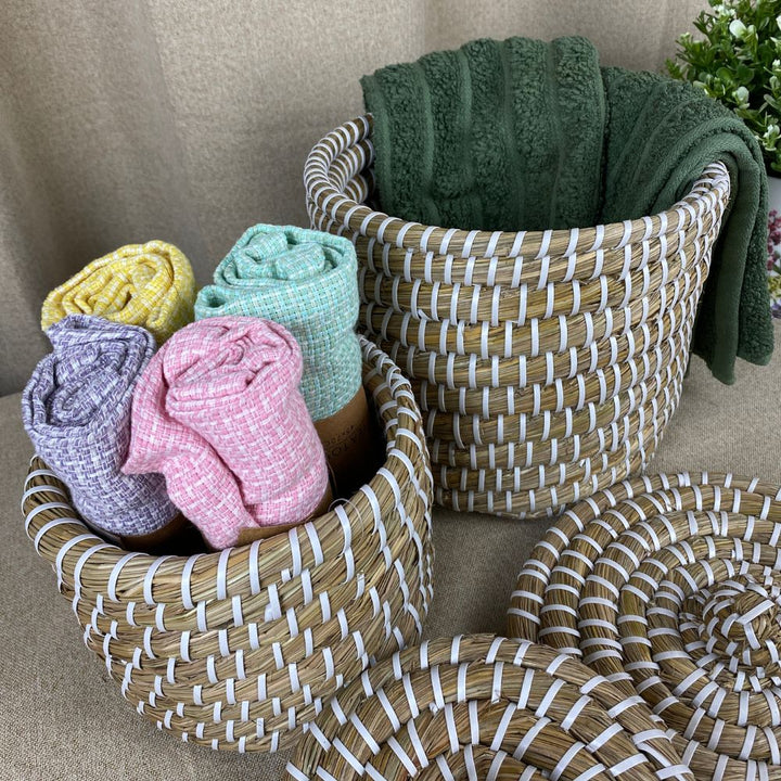 Korgset med lock 2 st - kans gräs