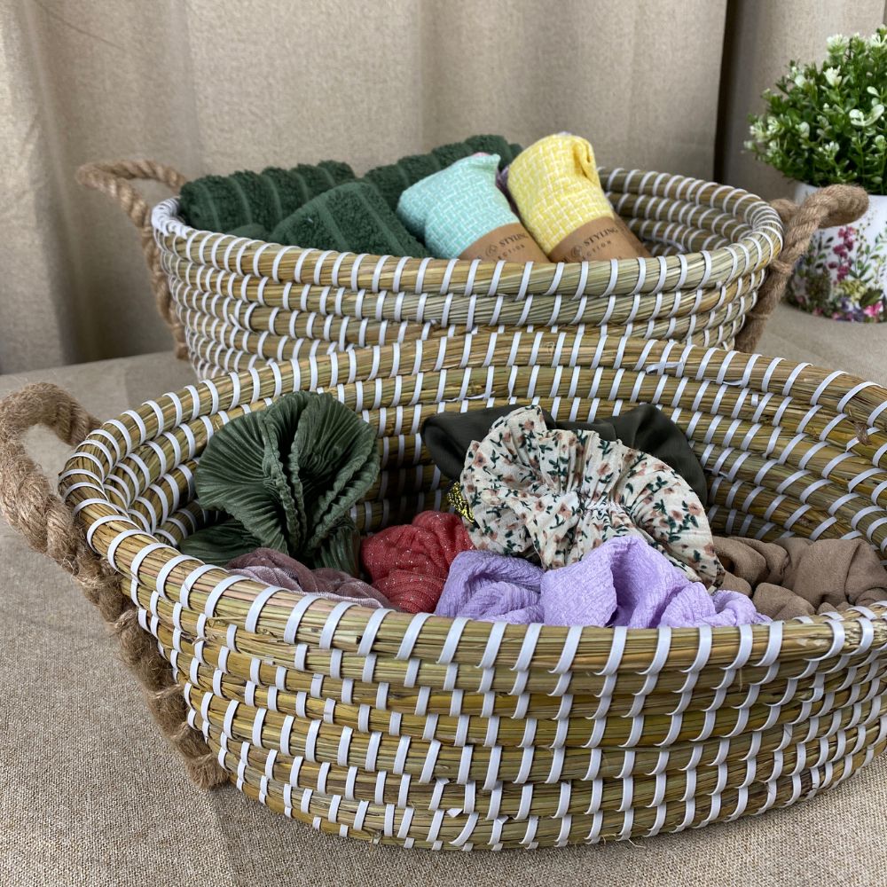 Korgset om 2 - oval kans gräs