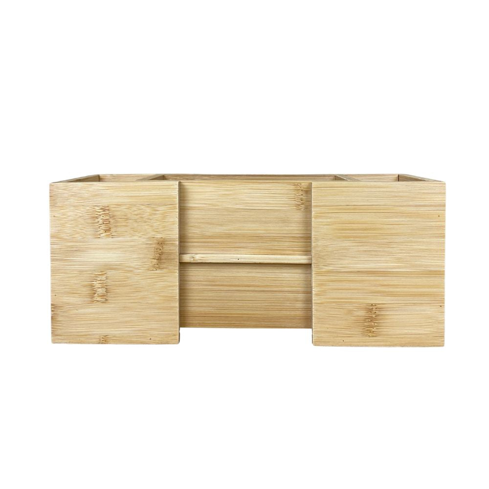 Justerbar besticklåda - i bambu - 18/27x10x12 cm
