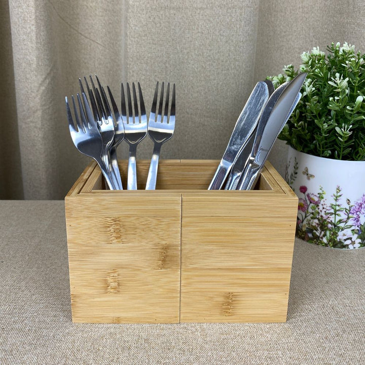 Justerbar besticklåda - i bambu - 18/27x10x12 cm