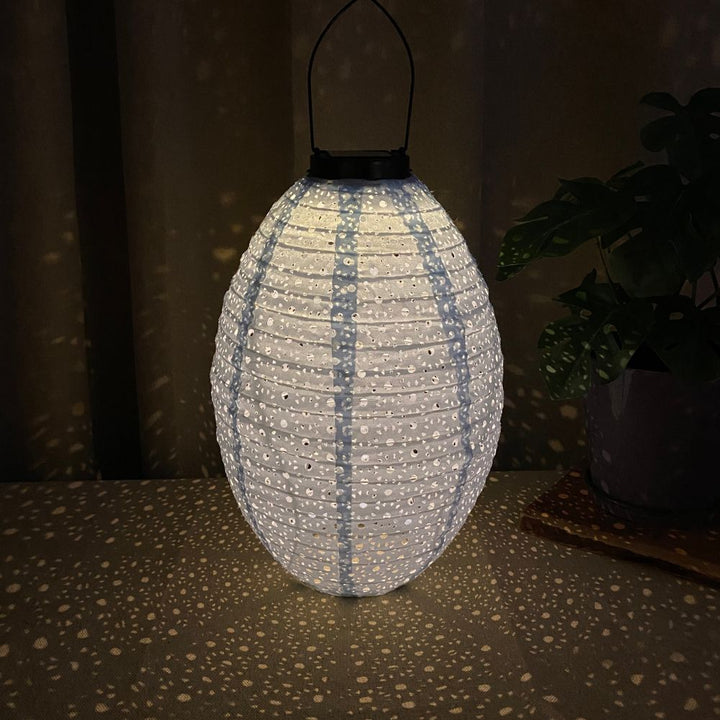 Solcellslykta Ø22x32 cm ljusblå