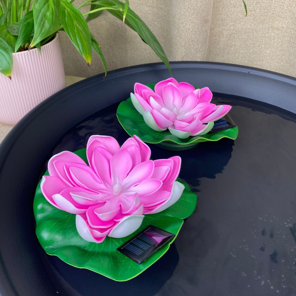 Conzept - Solar lotusblomma Ø17 cm rosa 2 st.