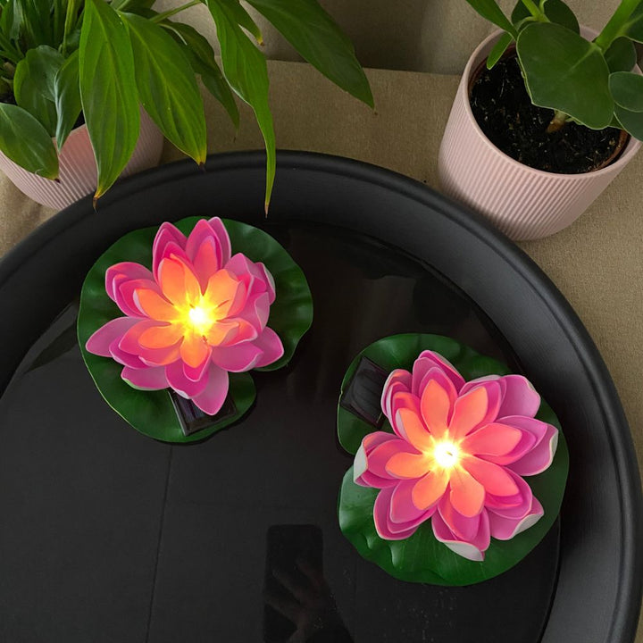 Conzept - Solar lotusblomma Ø17 cm rosa 2 st.