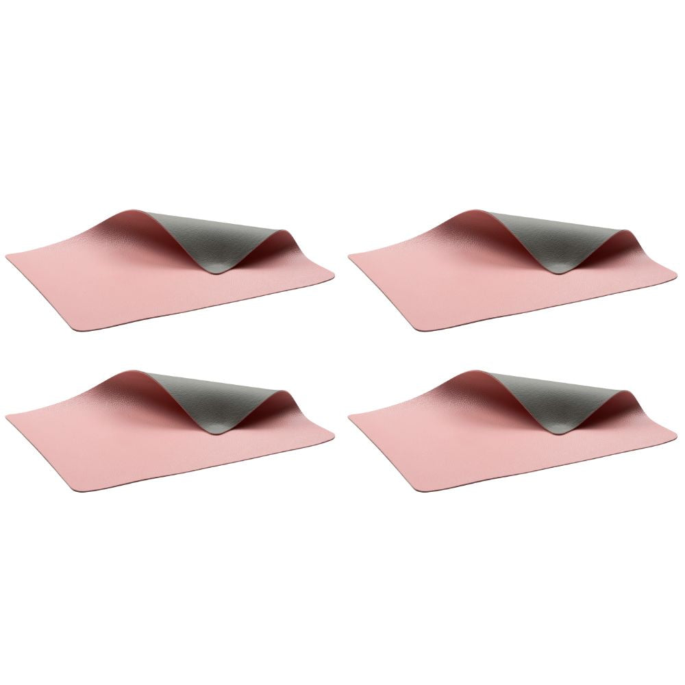 Bitz - Dækkeserviet 4 stk. Grå/Light pink - 46 x 33 cm