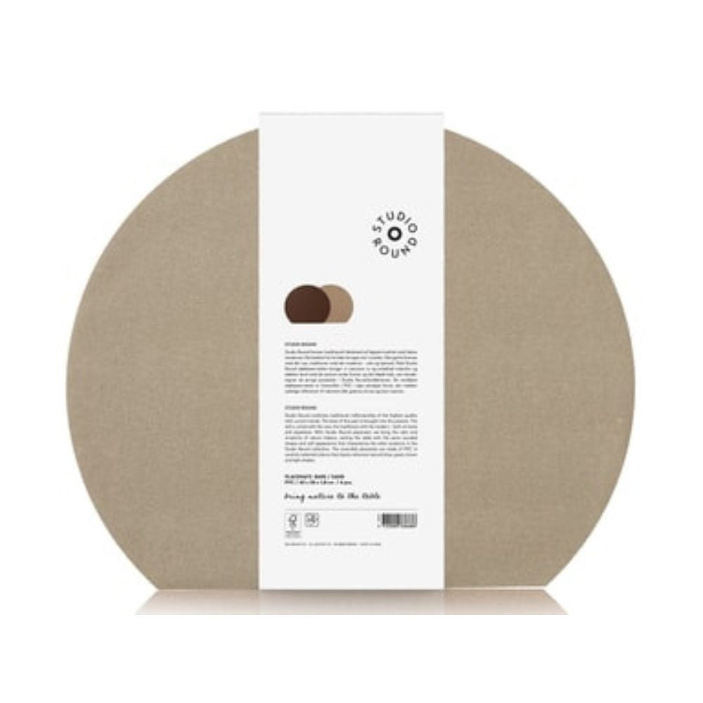 Studio Round - Vändbara bordsunderlägg 4 st. 43 x 36 cm Bark/Sand