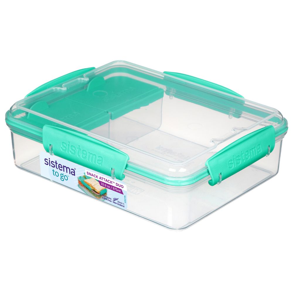 Sistema - Lunchbox 975ml Snack Attack Duo To Go - Ass färger
