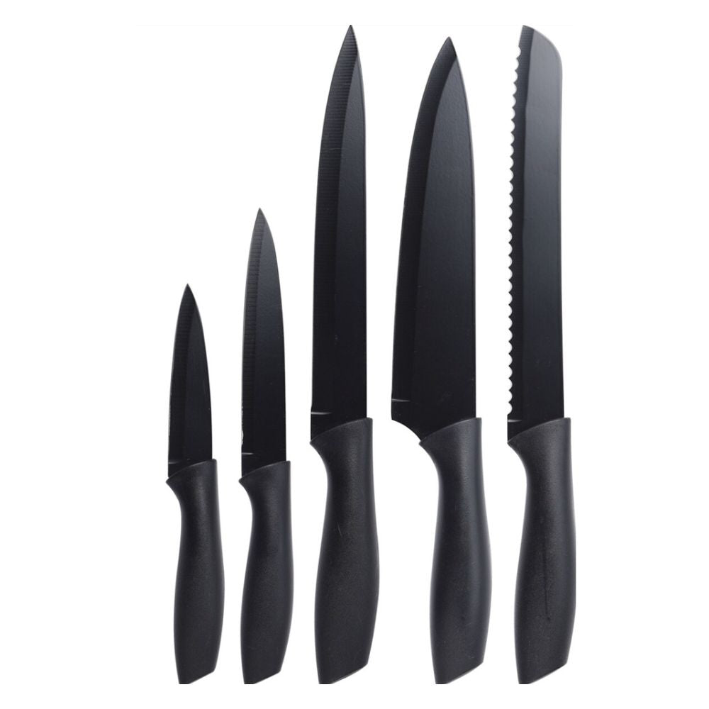 5-delat knivset i svart