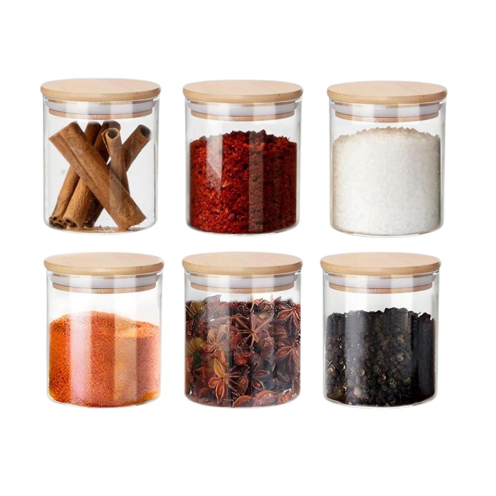 Conzept - Kryddburkar med bambulock 6 st.