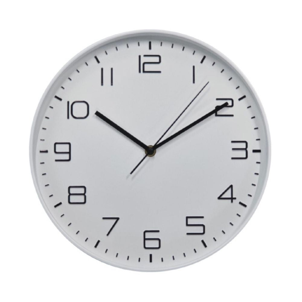 Conzept - Väggklocka radiostyrd 30 cm i vit - Sweep Quartz Movement