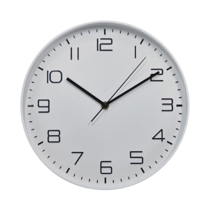 Conzept - Väggklocka radiostyrd 30 cm i vit - Sweep Quartz Movement