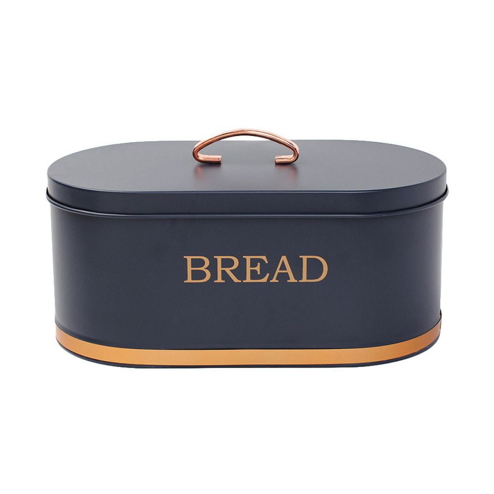 Förvaringsburk - till bröd - blå med guld strl. 34x18 cm
