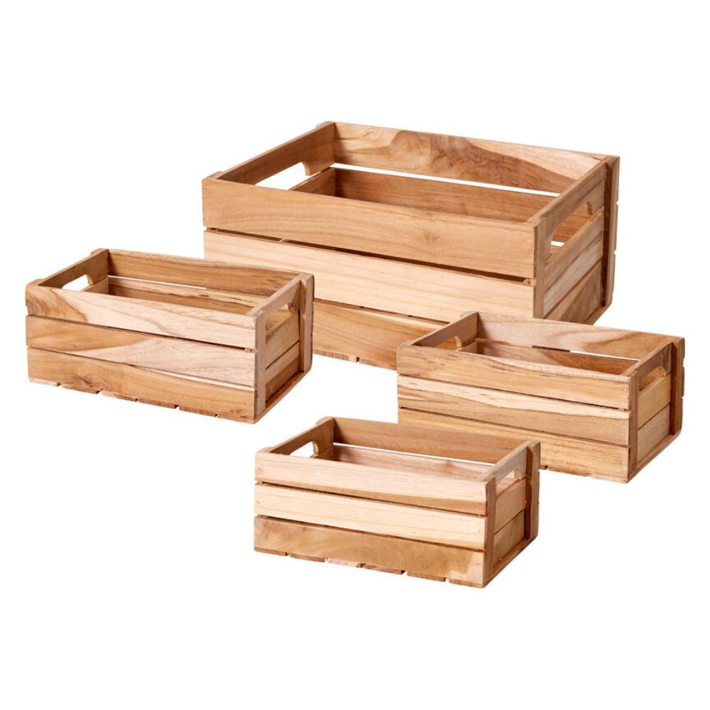 Lådor av teak 4 st.