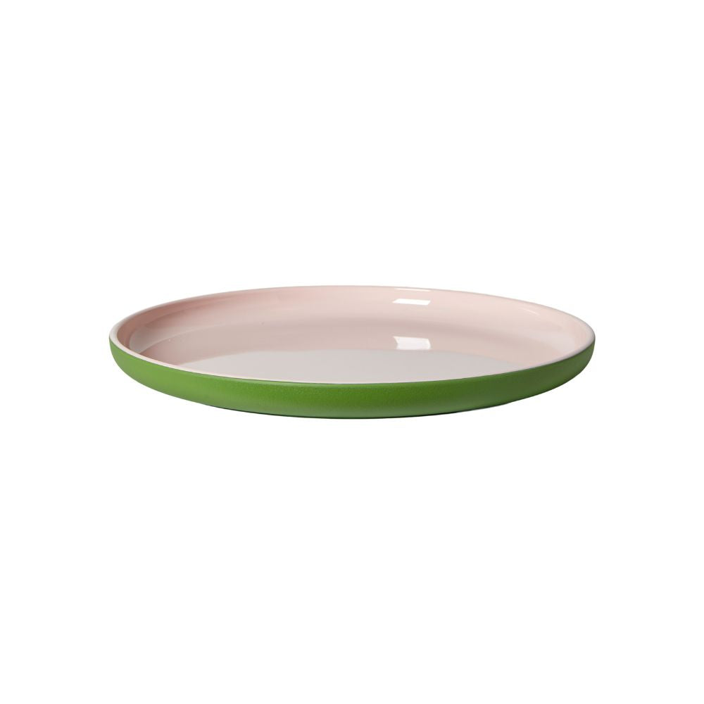 Tallerken - Ø27,4 cm - recycled PET i grøn/rosa