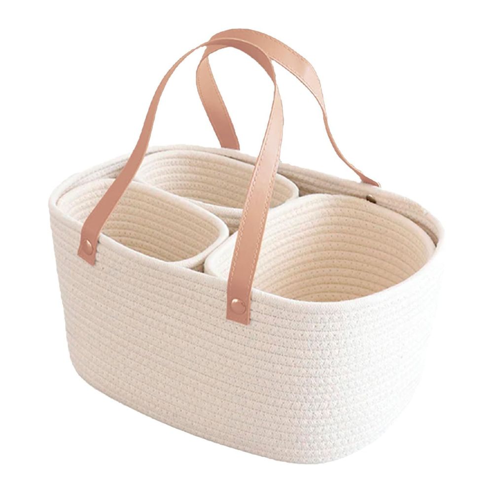 Korgset 4 st. i vit bomull