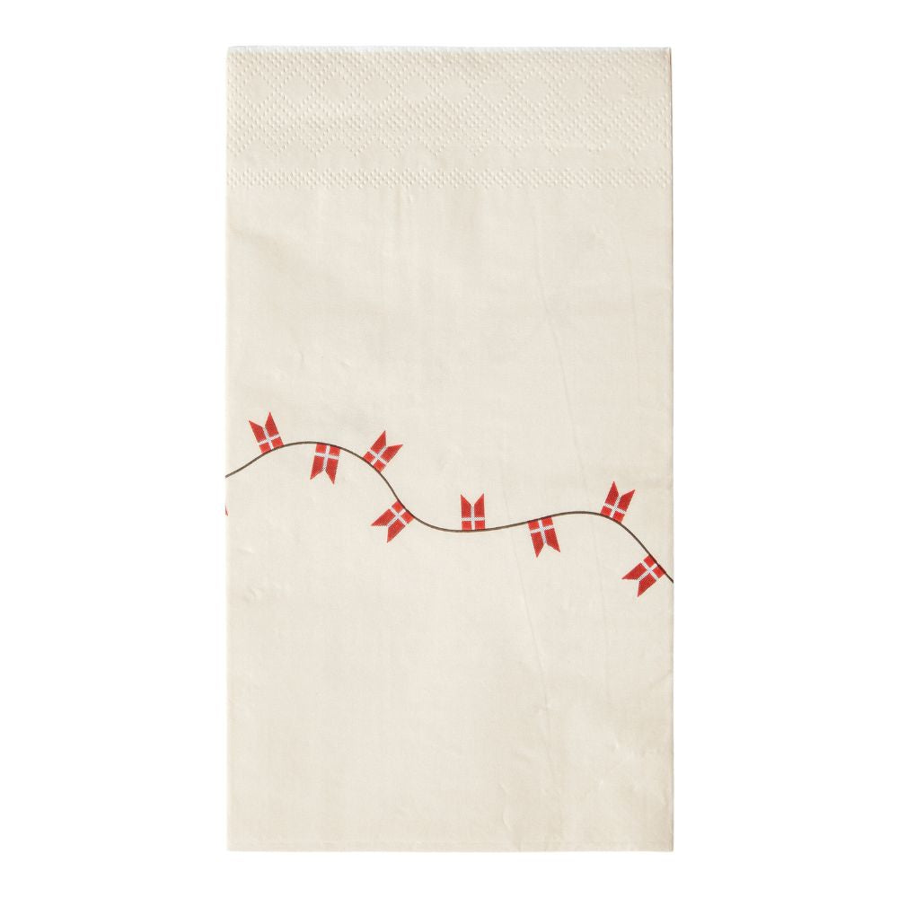 Servett med flagggirlang sandfärgad - 33x40 cm 20 st.