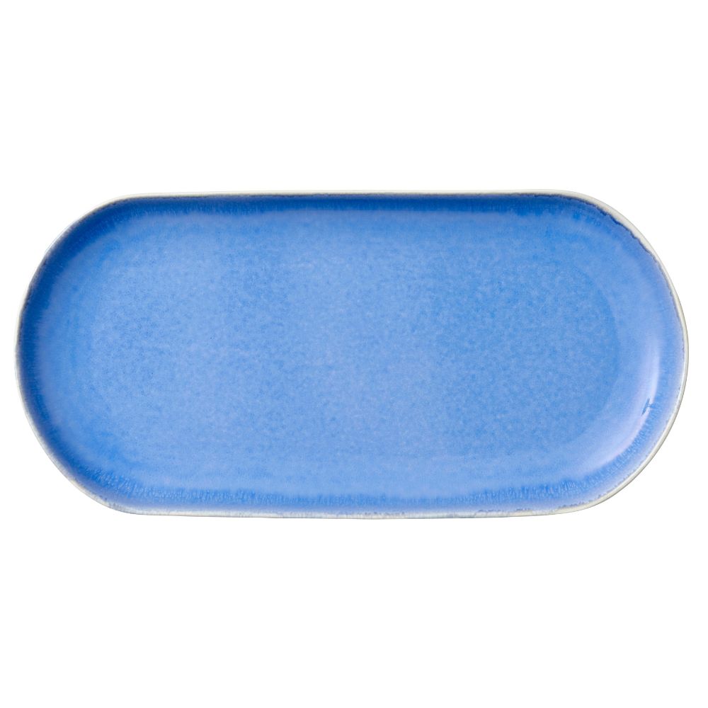 Studio Round - Serveringsfat North 38 x 19 cm Mattvit/Glänsande flod