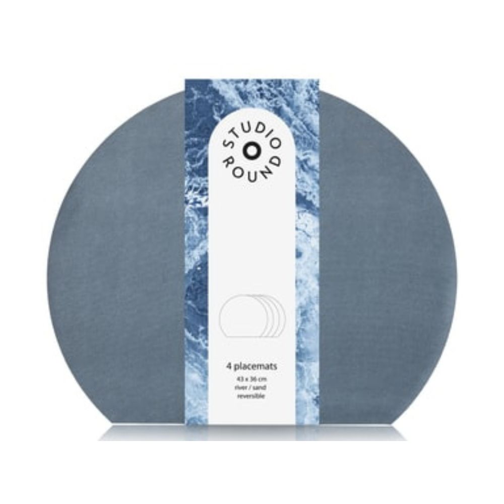 Studio Round - Vändbara bordsunderlägg 4 st. 43 x 36 cm River/Sand
