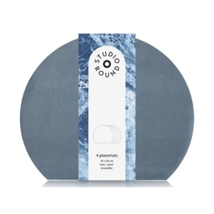 Studio Round - Vändbara bordsunderlägg 4 st. 43 x 36 cm River/Sand