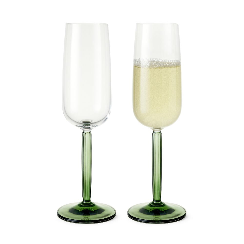 Kähler - Hammershøi Champagneglas 24 cl grön 2 st.