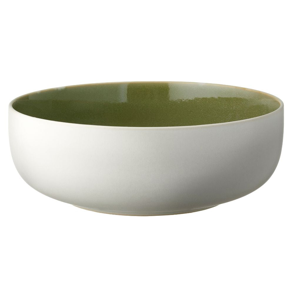 Studio Round - Salladsskål North 25 cm Matt vit/Glänsande mossa