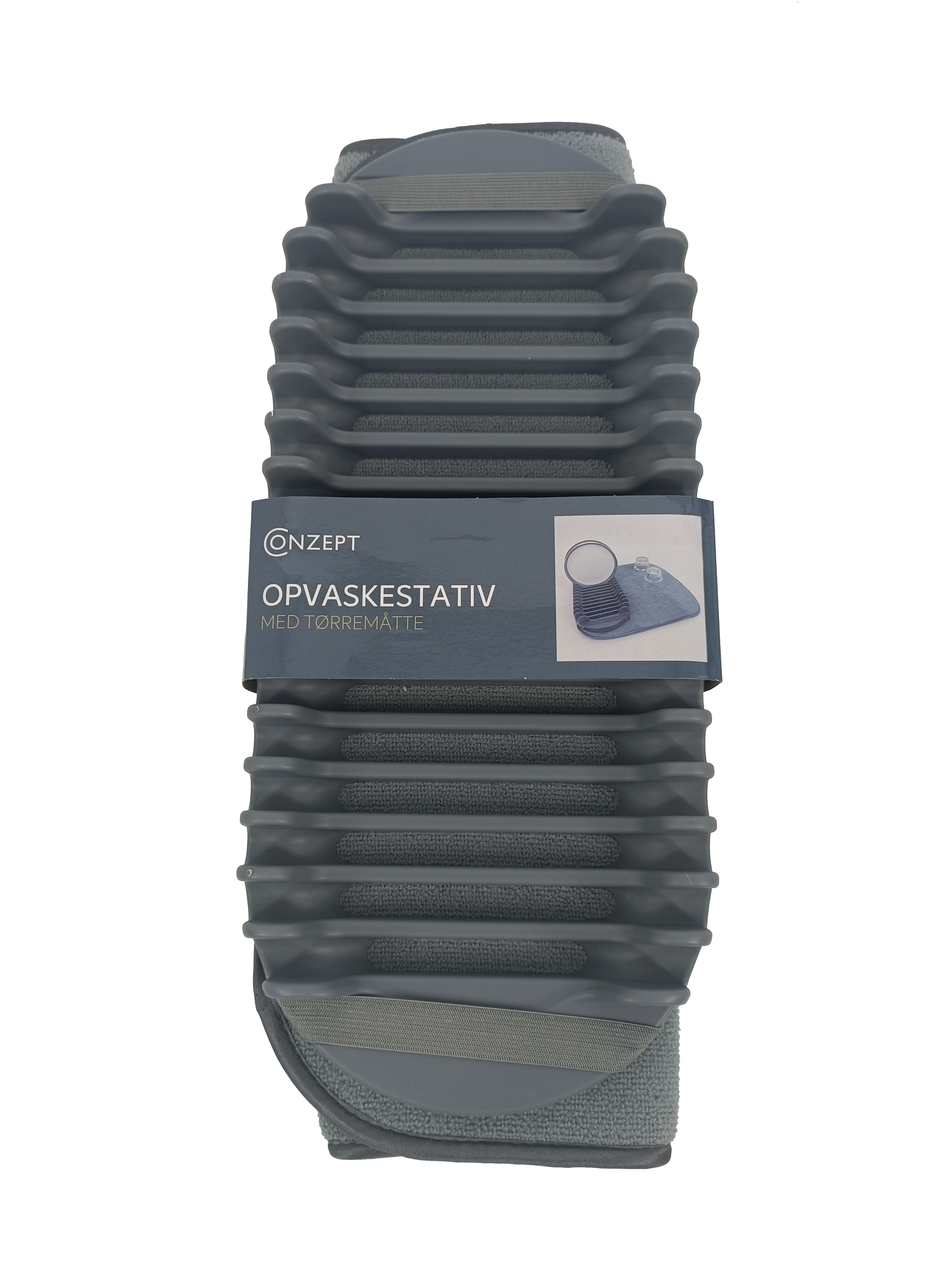 Conzept - Diskställ 39,5x17,5x4 cm med torkmatta 43,5x43,5 cm