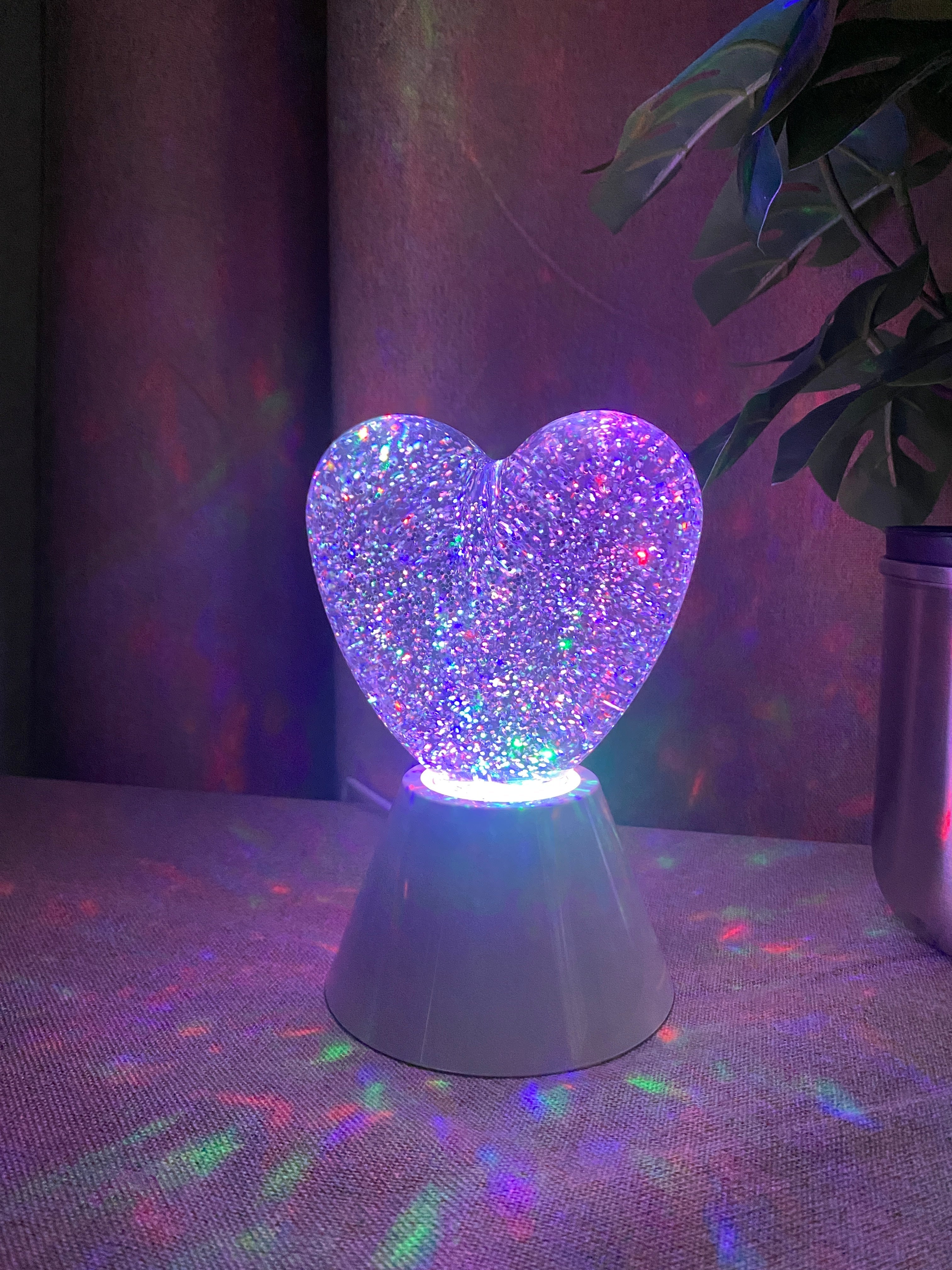 Hjärtglitterlampa 11x10x15 cm