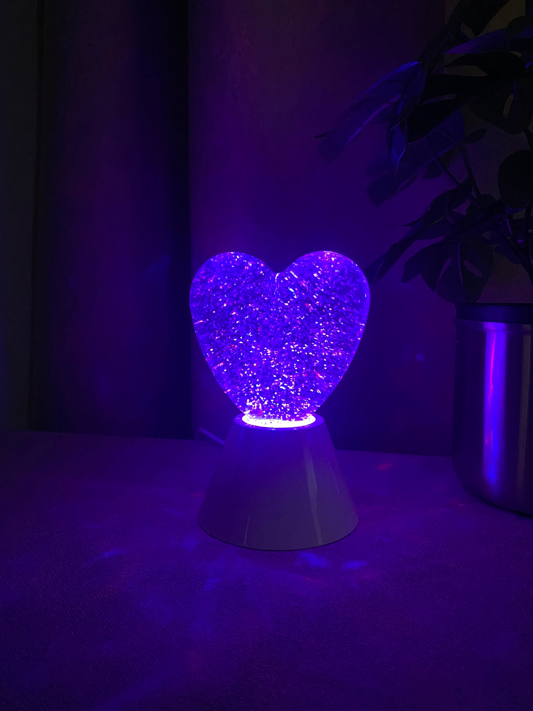 Hjärtglitterlampa 11x10x15 cm