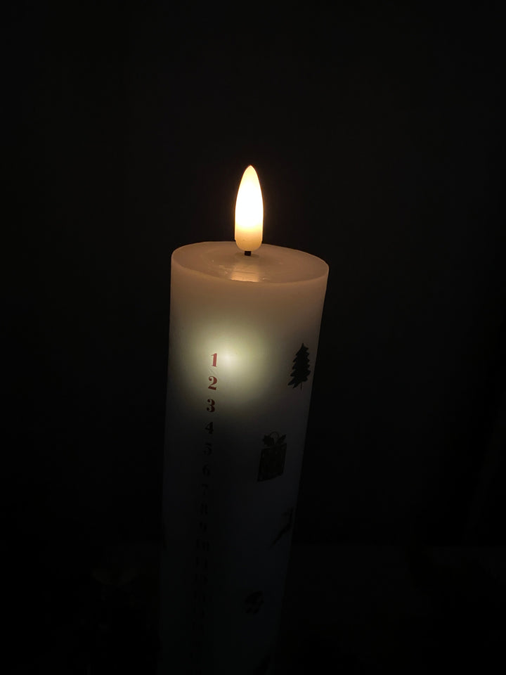LED-kalenderlampa med julgirlang - med fjärrkontroll