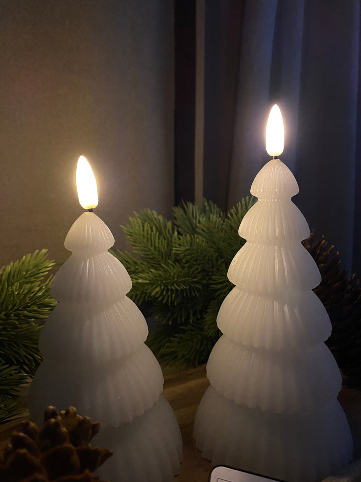 LED-julgran 2 st. i vitt - med fjärrkontroll