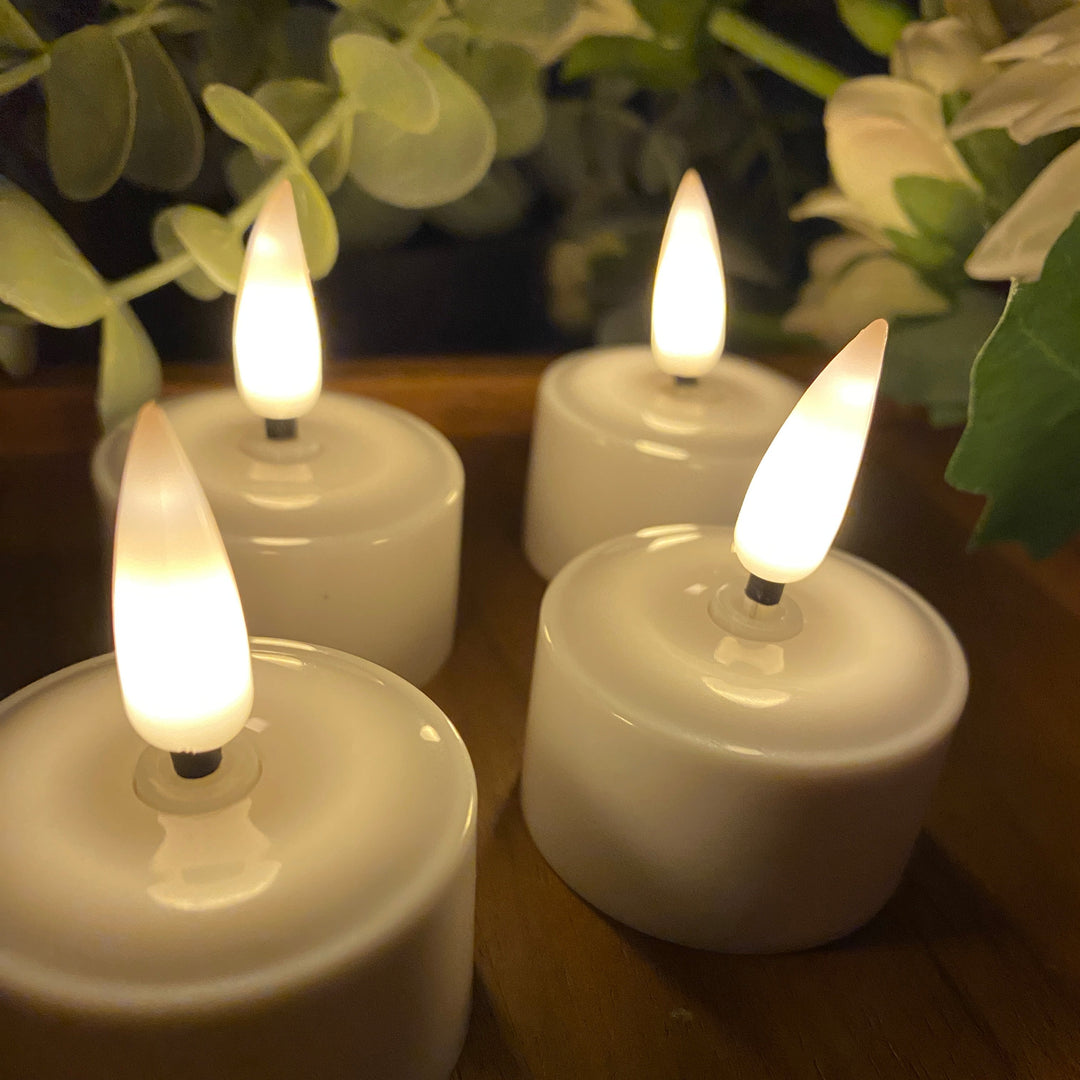 LED-värmeljus 4 st. - uppladdningsbara (endast ljus, ingen sockel)