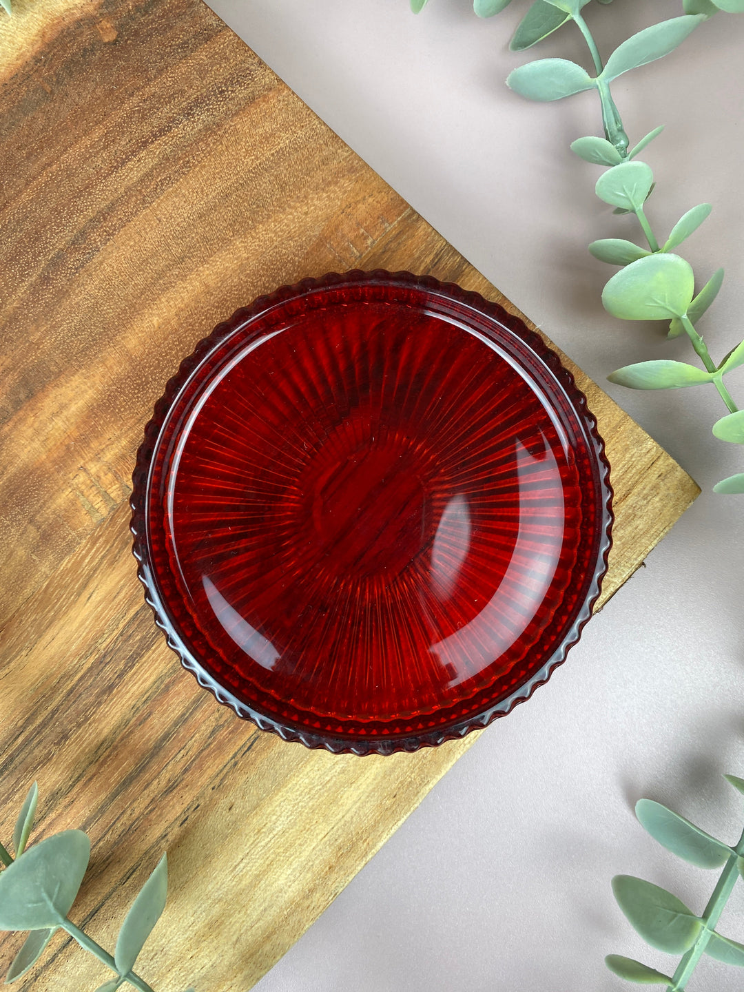 Glasfat för dekorationer Ø9,8 cm i färgat glas - blandat