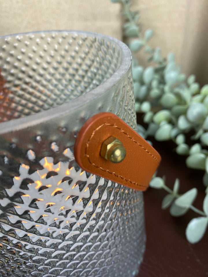 Ljusstake med handtag Ø13x15 cm - i klarglas