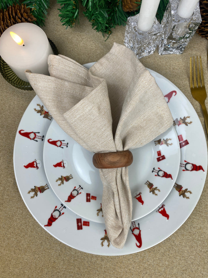 Servetter 4 st. i linne - 40x40 cm