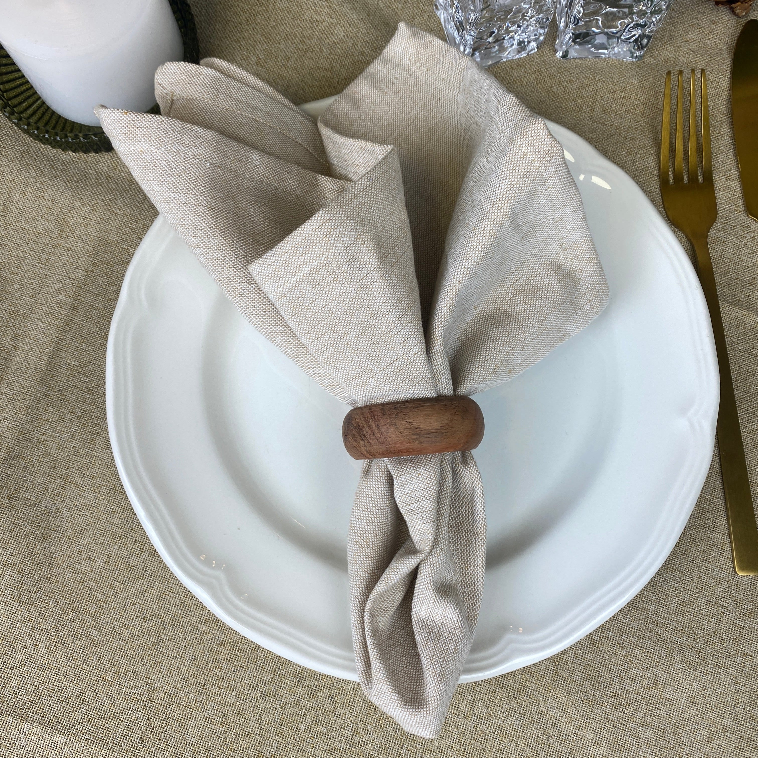 Servetter 4 st. i linne - 40x40 cm