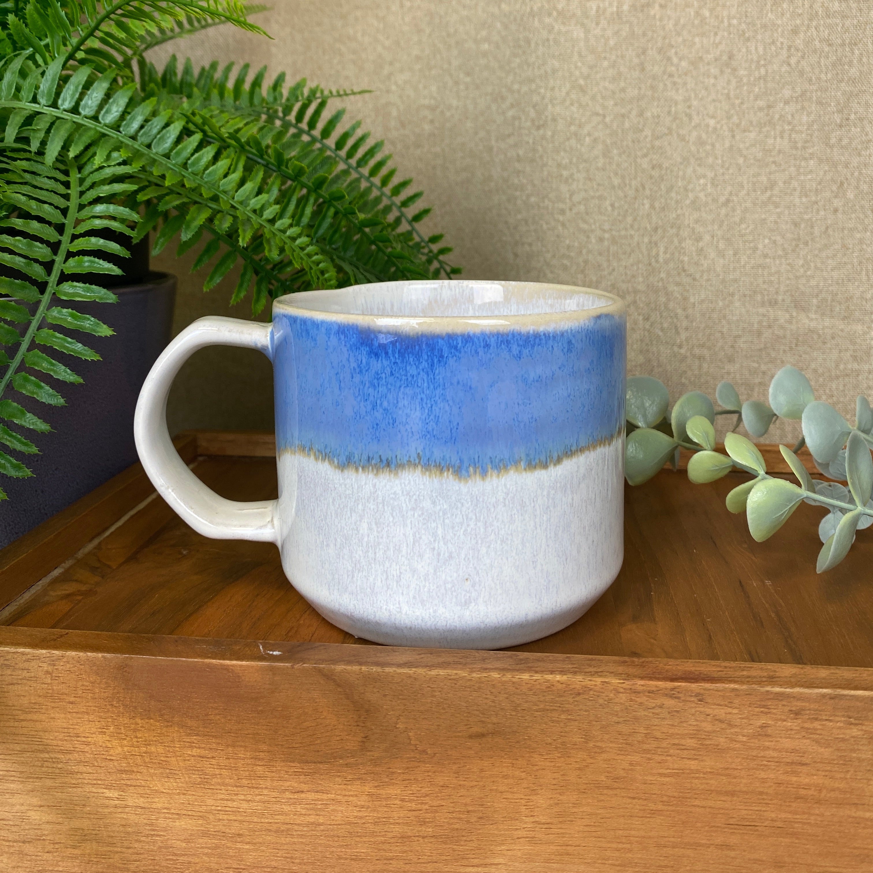 Kopp 1 st. blå/beige