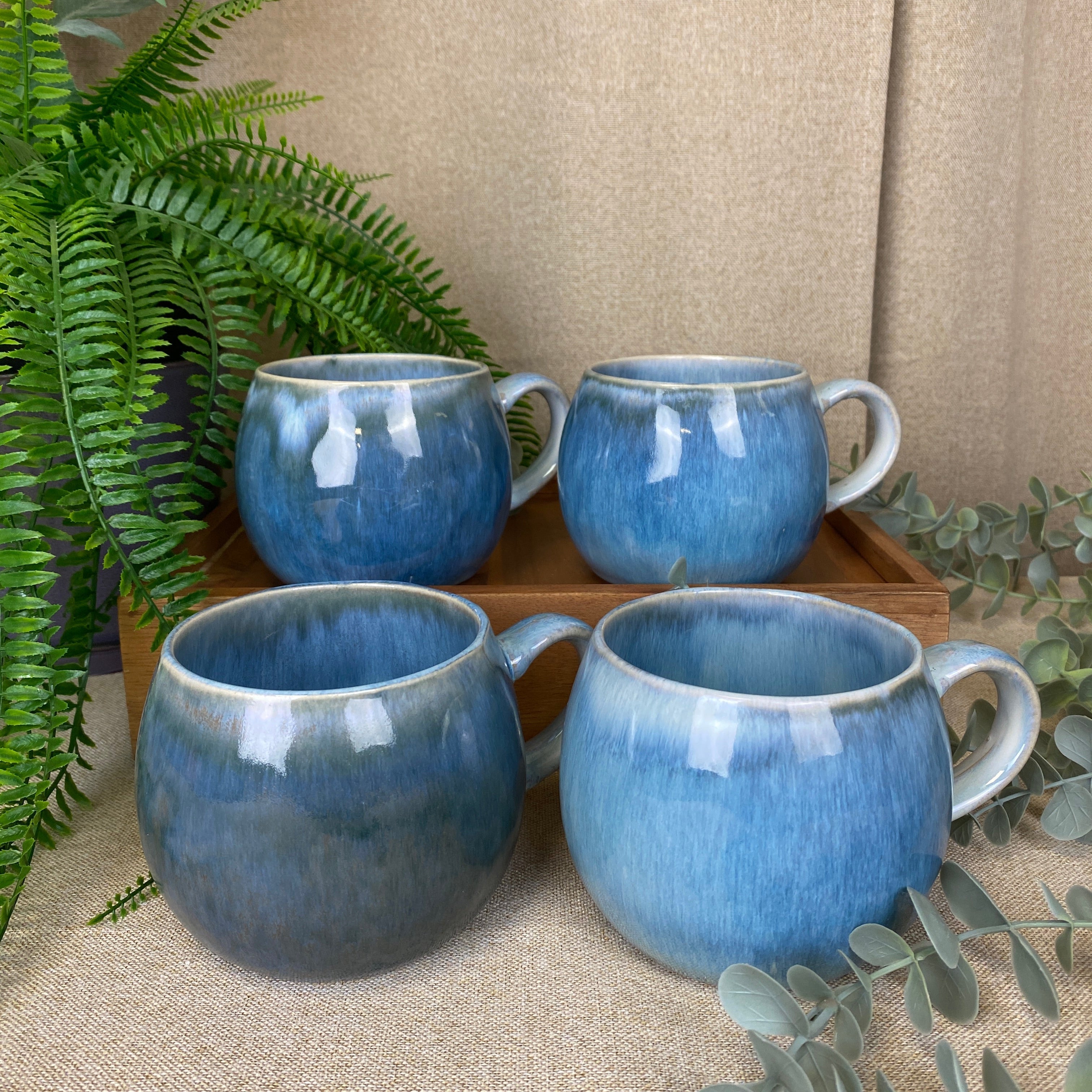 Muggar 4 st. i blått