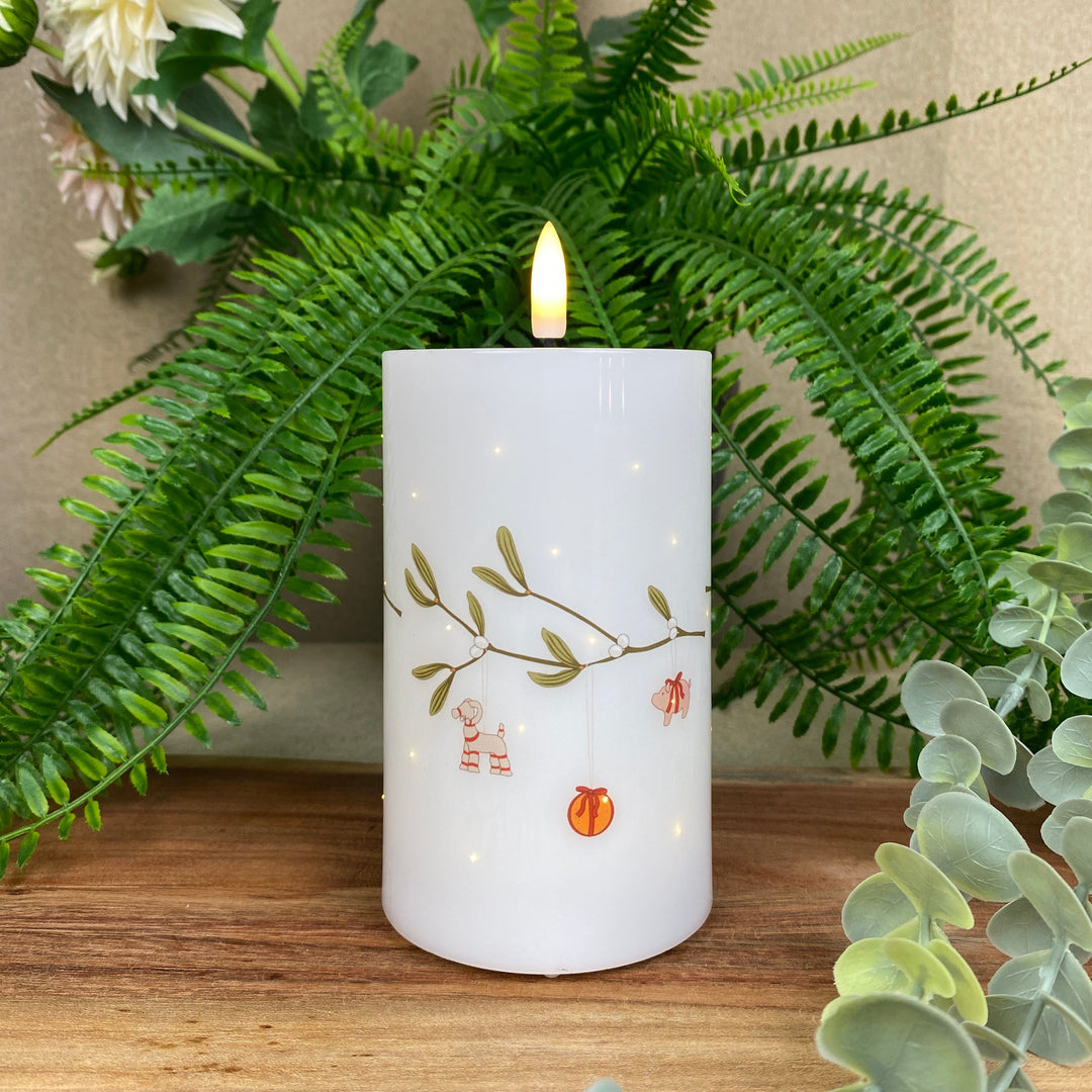 LED-lampa - Blinkande mistel 7,5x12,5 cm